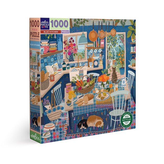 eeBoo - Puzzle 1000 pcs - Blue Kitchen - (EPZTBUK