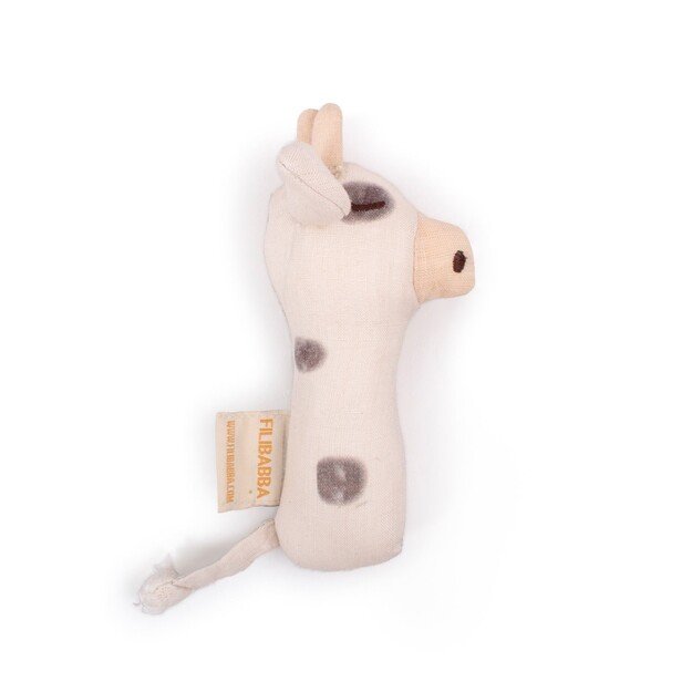 Filibabba- Linen rattle - Cow - (FI-02806)