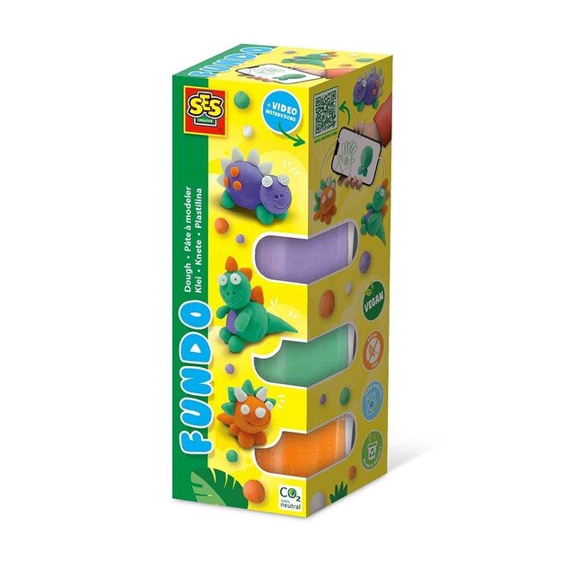 SES Creative - Dough - FunDo Dinos 3x90gr 1x40gr - (S00812)