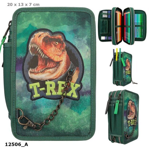 Dino World - Triple Pencil Case - T-REX - Green -( 0412506 )