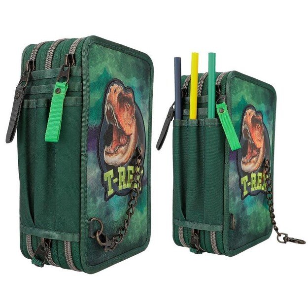 Dino World - Triple Pencil Case - T-REX - Green -( 0412506 )