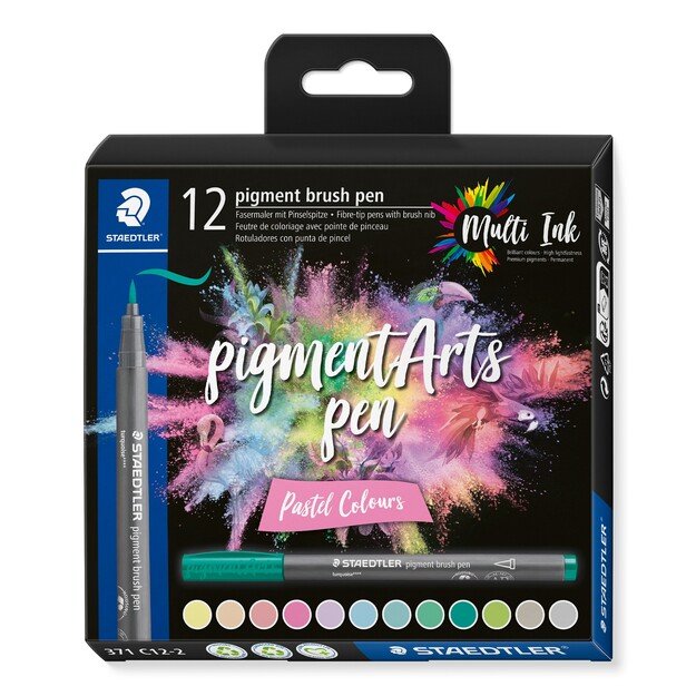 Staedtler - Brush Pen Pigment Pastel, 12 Stk (371 C12-2)