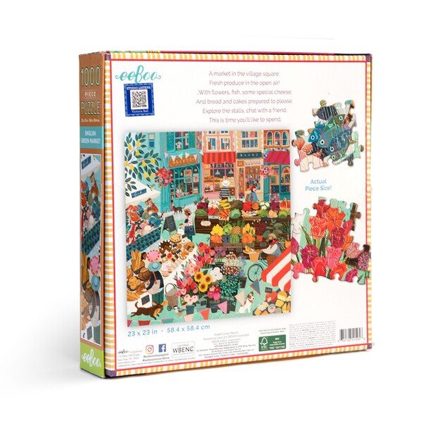 eeBoo - Puzzle 1000 pcs - English Green Market - (EPZTEGM)