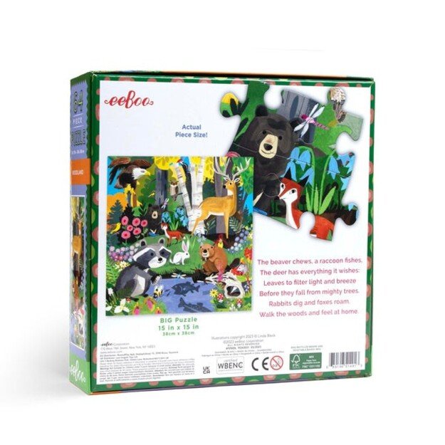 eeBoo - Puzzle 64 pcs - Woodland - (EPZWDL)