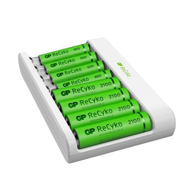 GP - ReCyko Battery Charger USB E811 incl. 4x AA 2100 mAh + 4 x AAA 850 mAh Batteries