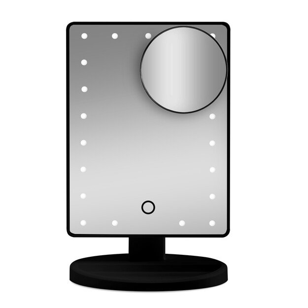 Gillian Jones - Makeup Mirror with LED Light, Touch Function, and GWP Suction Cup Mirror - White