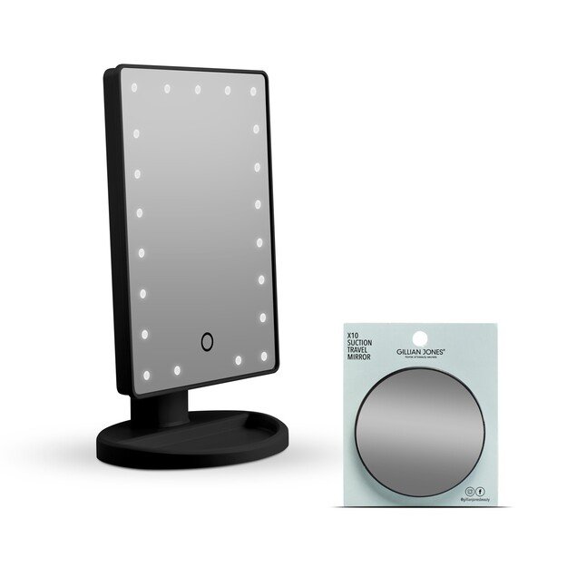 Gillian Jones - Makeup Mirror with LED Light, Touch Function, and GWP Suction Cup Mirror - White