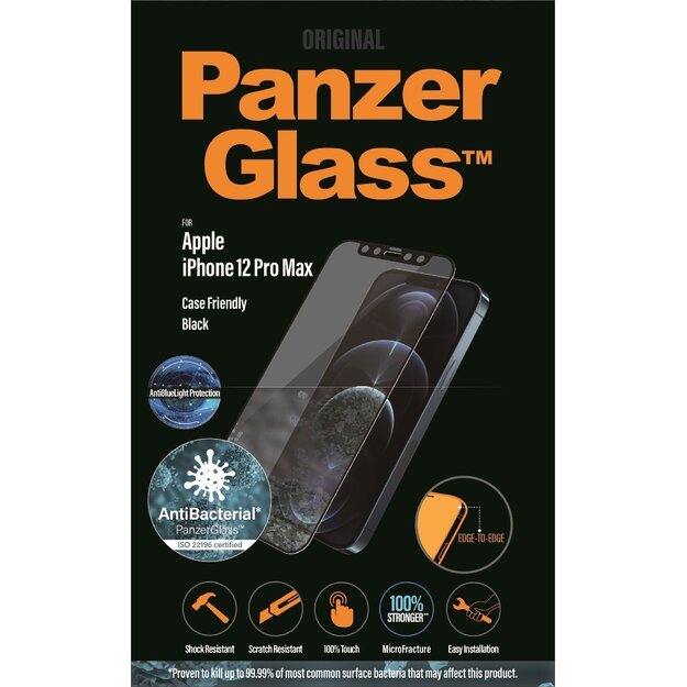 PanzerGlass - iPhone 12 Pro Max (CF) Anti-Bluelight (AB), Black