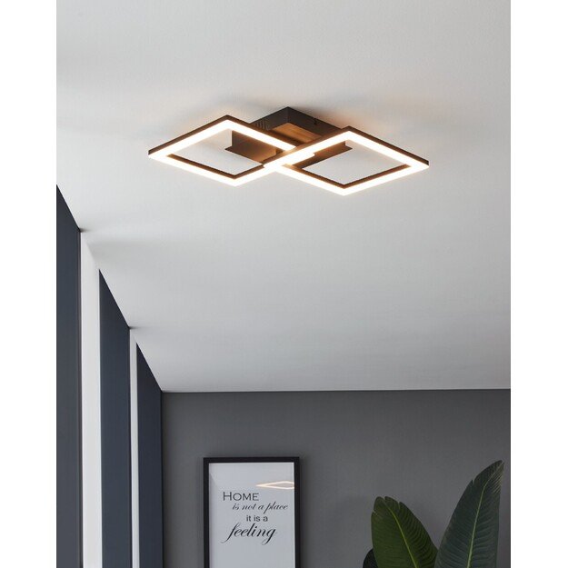 EGLO - Paranday-Z ceiling lamp w/squares black 52.5x31 - TW - Zigbee, Bluetooth