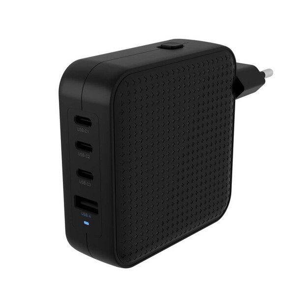 Hyper - HyperJuice 100W USB-C GaN Travel Charger (3C+1A) - Black