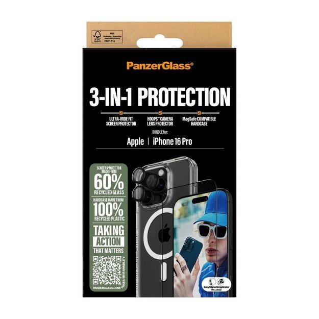 PanzerGlass - iPhone 16 6.3'' Pro 3-in-1 Protection Bundle