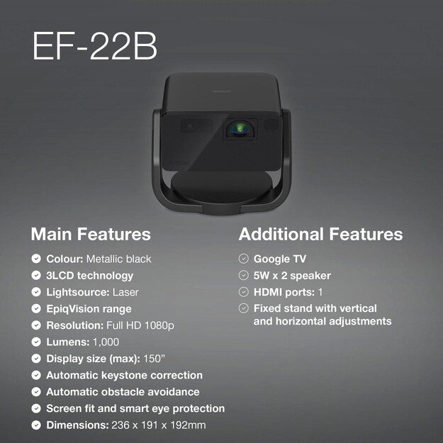 Epson - EF-22B Home Cinema Projector