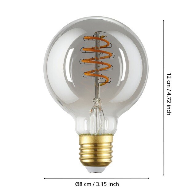 EGLO - E27 G80 spiral, smoke - Warm white - Zigbee, Bluetooth