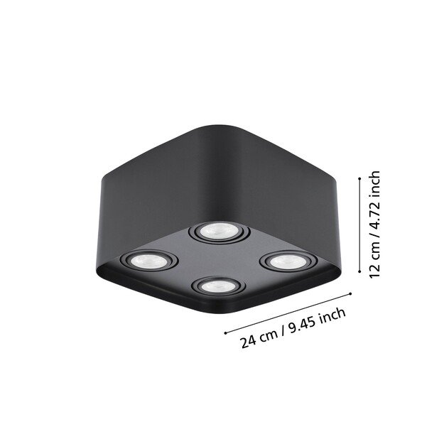 EGLO - Caminales-Z ceiling lamp black 24x24 - RGB + TW - Zigbee, Bluetooth