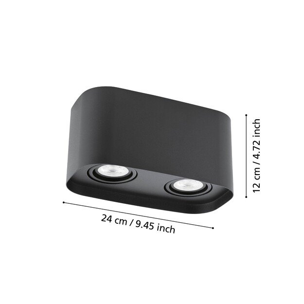 EGLO - Caminales-Z ceiling lamp black 12.5x24 - RGB + TW - Zigbee, Bluetooth