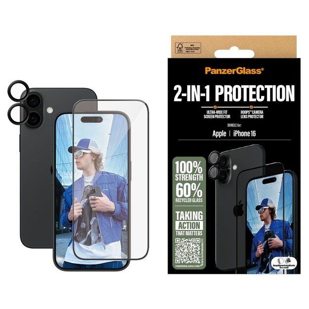 PanzerGlass - iPhone 16 6.1'' 2-in-1 Bundle