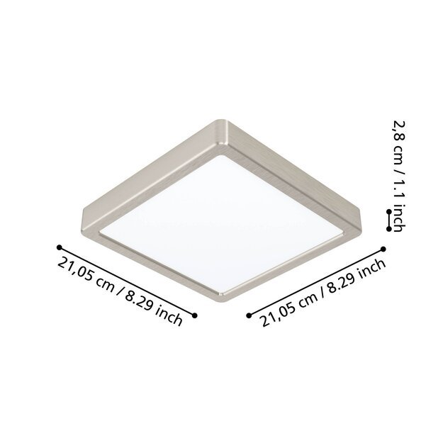 EGLO - Fueva-Z ceiling lamp brushed steel 21x21 - TW - Zigbee, Bluetooth