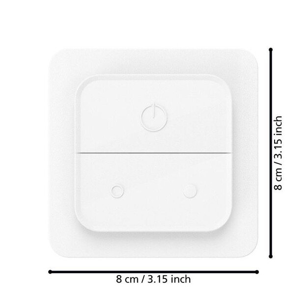 Eglo Connect. Z Wall Switch features a plastic structure in a white finish