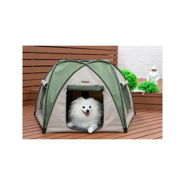 Nordic Paws - Ludvig pet tent, green/grey 100 x 100 x 53 cm - (7000241012575)