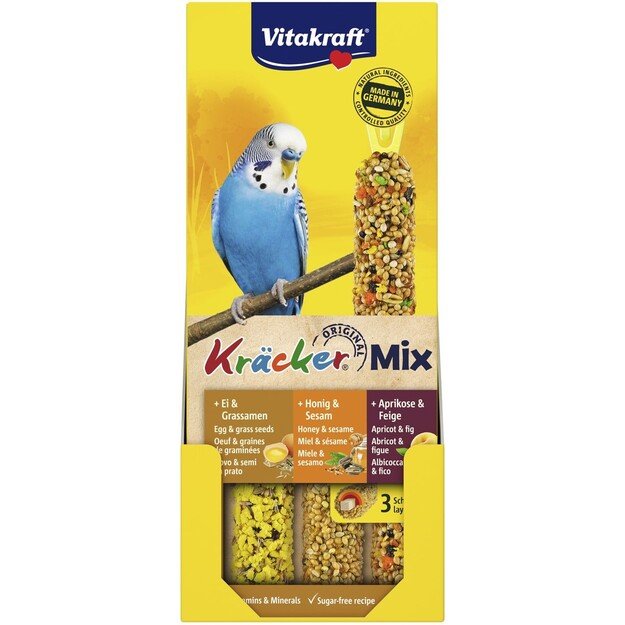 Vitakraft - Bird treats - 5 x Kräcker Mix Honey/fruit/egg for budgies (bundle)