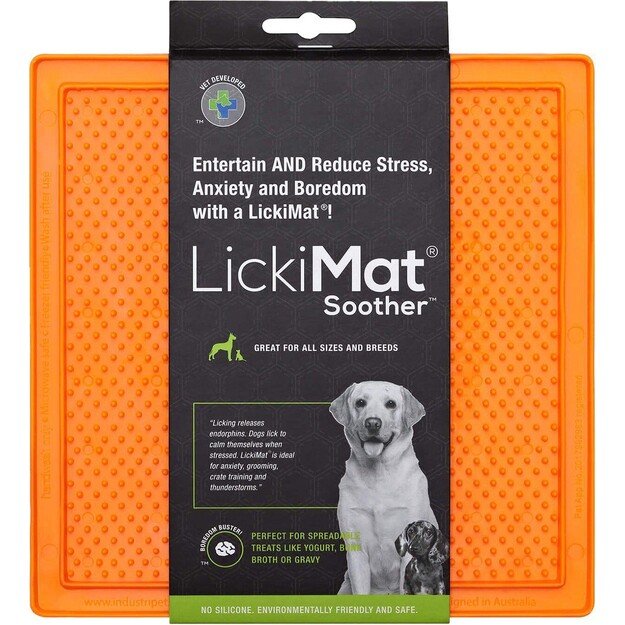 LICKI MAT - Dog Bowl Soother Orange 20X20Cm - (645.5340)