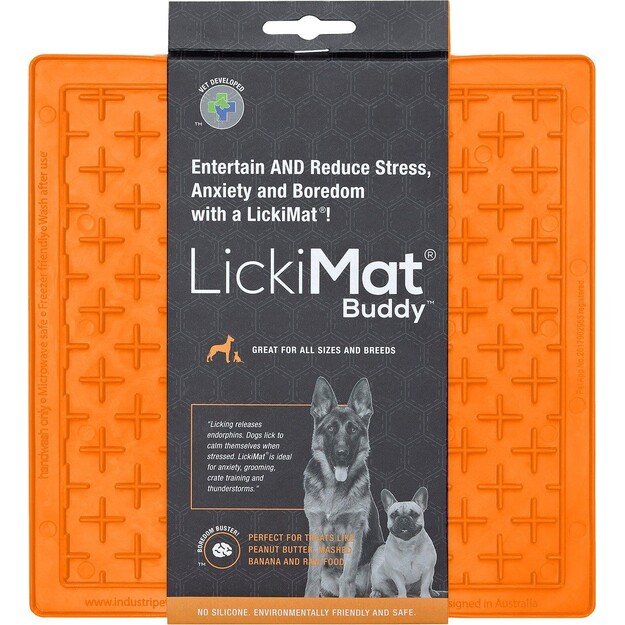 LICKI MAT - Dog Bowl Buddy Orange 20X20Cm - (645.5350)