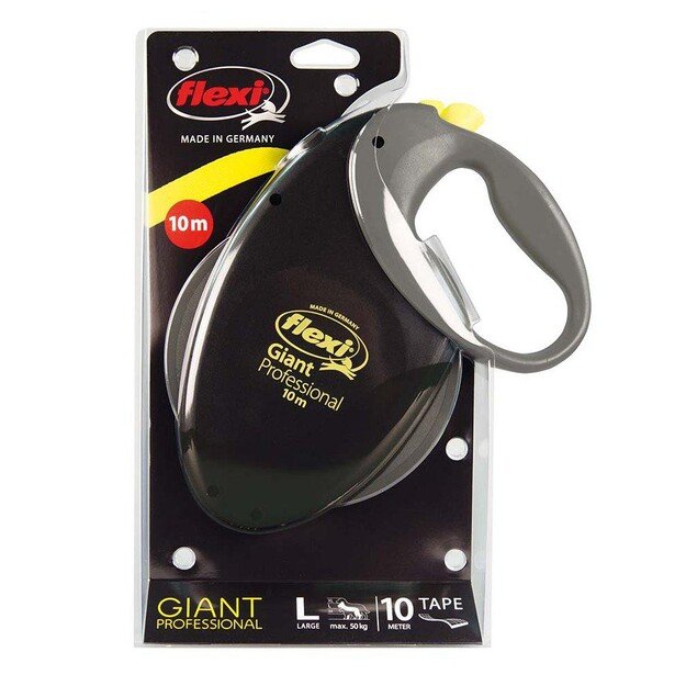 FLEXI - Leash Giant L 10M Tape Black/Neon Yellow Max 50Kg - (600.7786)