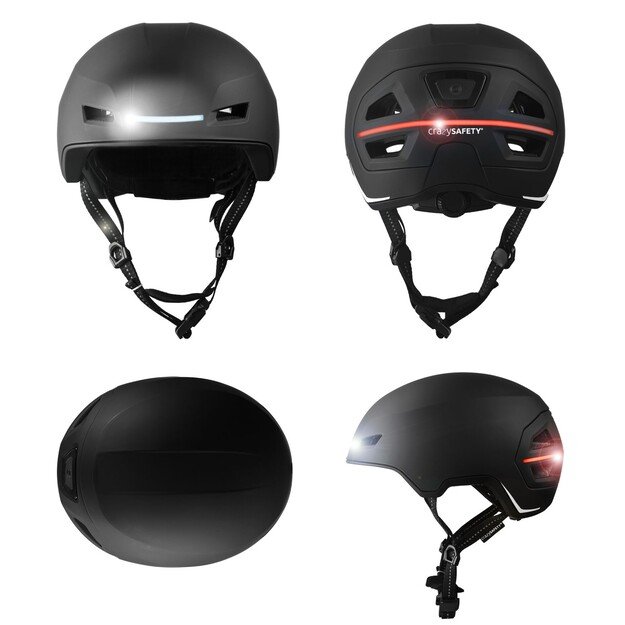 Crazy Safety - E-Bike Helmet for Adults - Black - M/L (55-61cm)