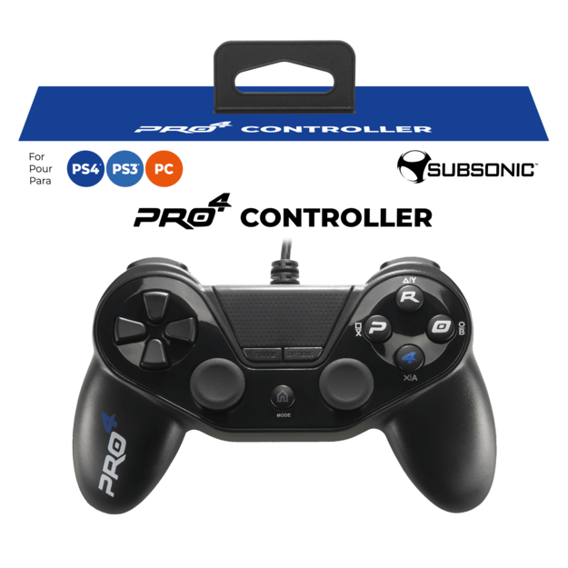 Subsonic PS4 Pro4 Wired Controller Black