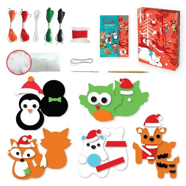 BOX CANDIY - Felt Animal Ornaments - Totally Santa (BC-X2209)