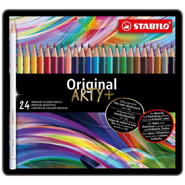 Stabilo - STABILO ORIGINAL Colouring Pencils - Metal box with 24 colours (204204)