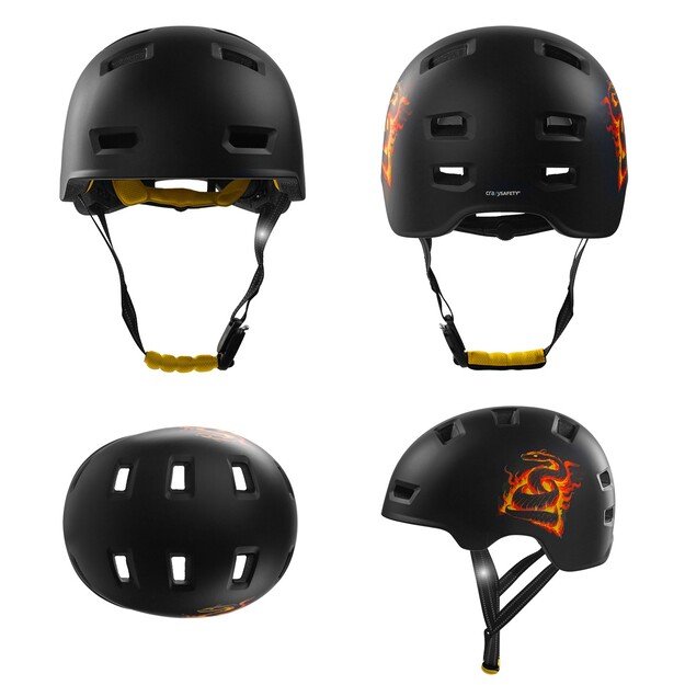 Crazy Safety - Orange Snake bicycle and skater helmet - Orange - L (57-61cm)