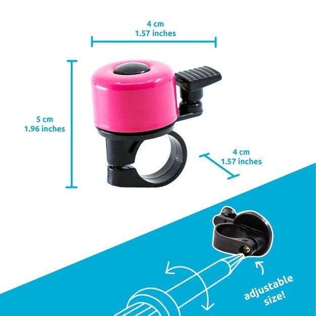 Crazy Safety - Bicycle Bell for Kids and Adults - Pink - Unisize