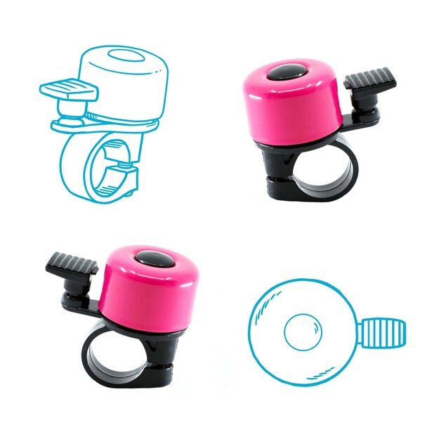 Crazy Safety - Bicycle Bell for Kids and Adults - Pink - Unisize