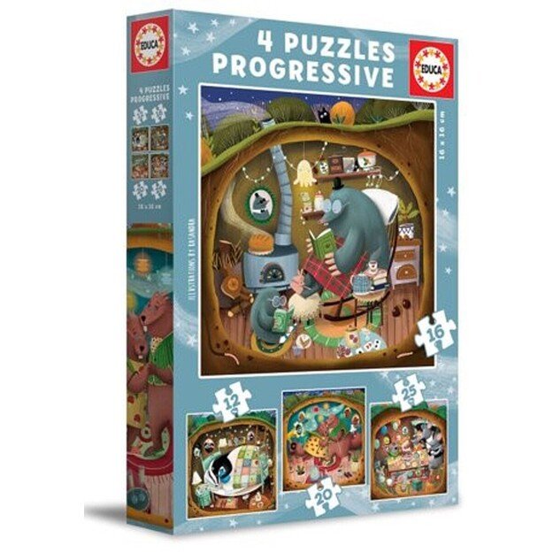 Educa - Progressive Puzzle Forest Tales 12-16-20-25 pcs (80-19685)