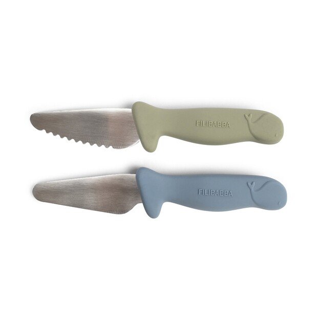 Filibabba - Beginner's cutting knives - 2-pack - Powder Blue + Green - (FI-03337)