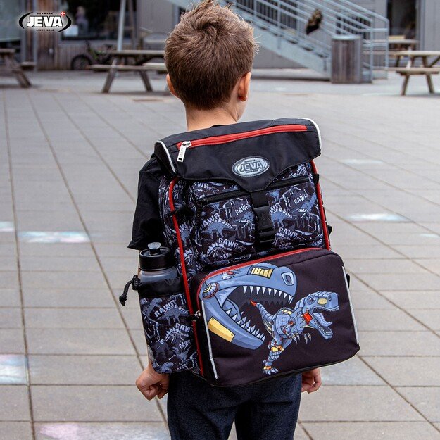 JEVA - Schoolbag (16 + 8 L) - Beginners - Dinosaur Robot (313-61)