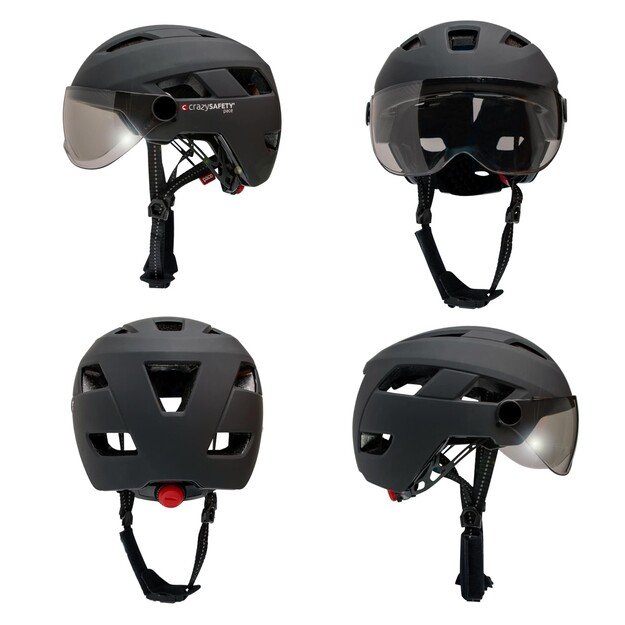 Crazy Safety - Oak Bicycle Helmet - Black (55cm to 61cm) (360101-10)