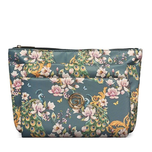 Gillian Jones - 3-room cosmetic bag - Green flowerprint