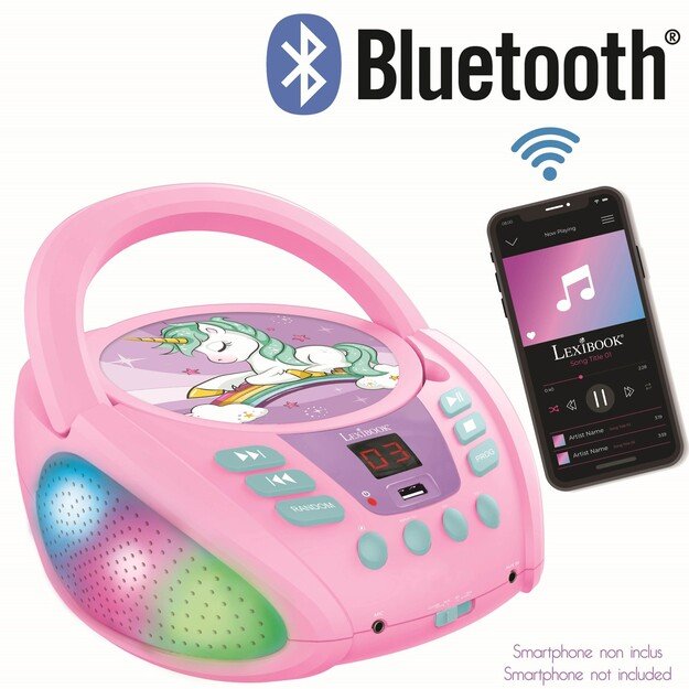 Lexibook - Unicorn Bluetooth Portable CD player (RCD109UNI)