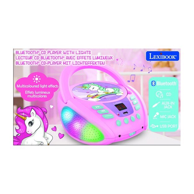 Lexibook - Unicorn Bluetooth Portable CD player (RCD109UNI)