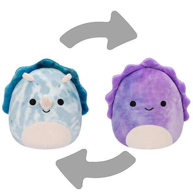 Squishmallows - Flip A Mallow 13 cm P17 - Delilah The Purple Dino/Jerome The Blue Dino