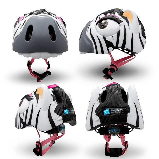 Crazy Safety - Zebra Bicycle Helmet - Black/White (100901-01-01)