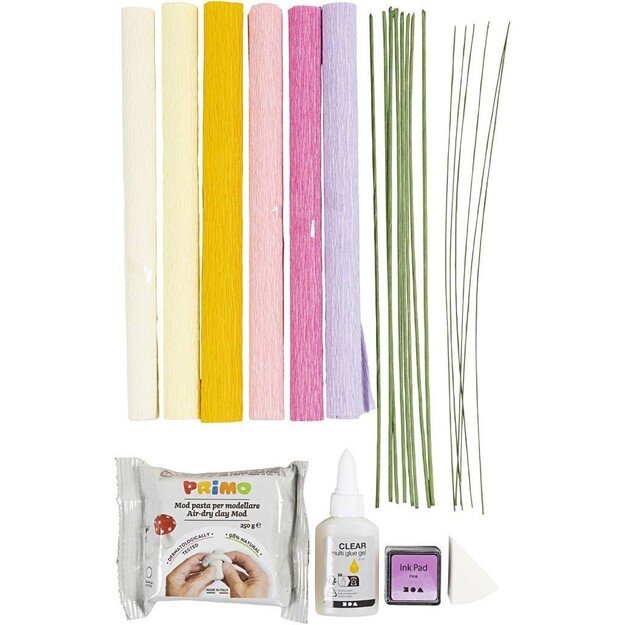 Craft Kit - Crepe Paper - Flower Pastel colours (977666)