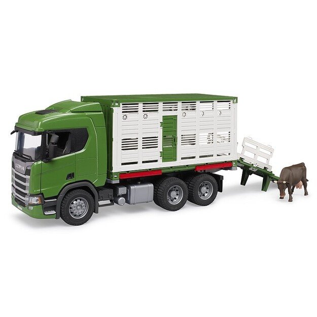 Bruder - Scania Super 560R Cattle transportation truck with 1 cattle (03548)