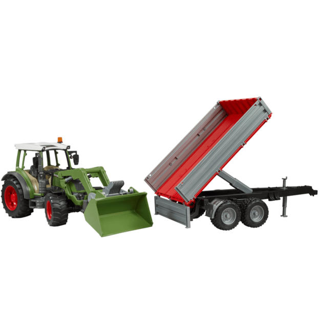 Bruder - Fendt Vario 211 with frontloader and tipping trailer (02182)