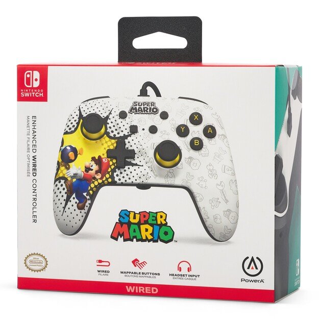 PowerA Enhanced Wired Controller for Nintendo Switch - Bob-omb Blast