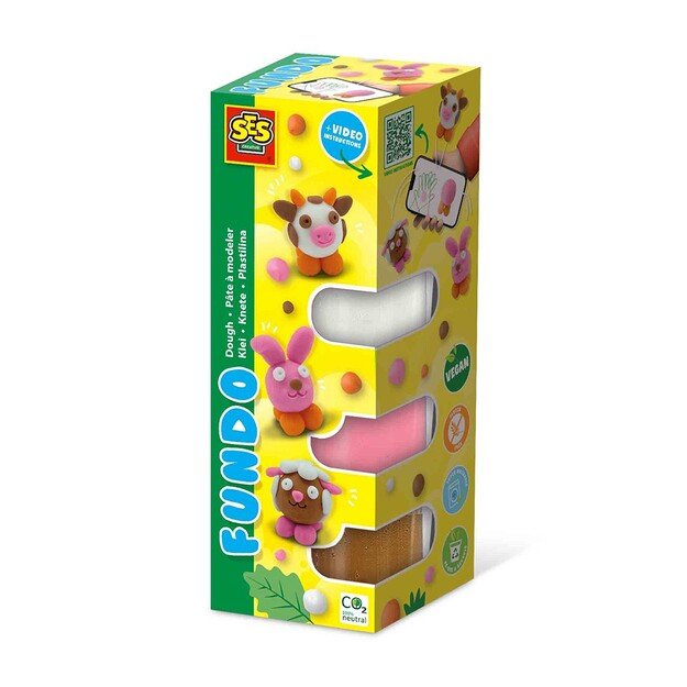 SES Creative - Dough - FunDo Farm animals 3x90gr 1x40gr - (S00811)