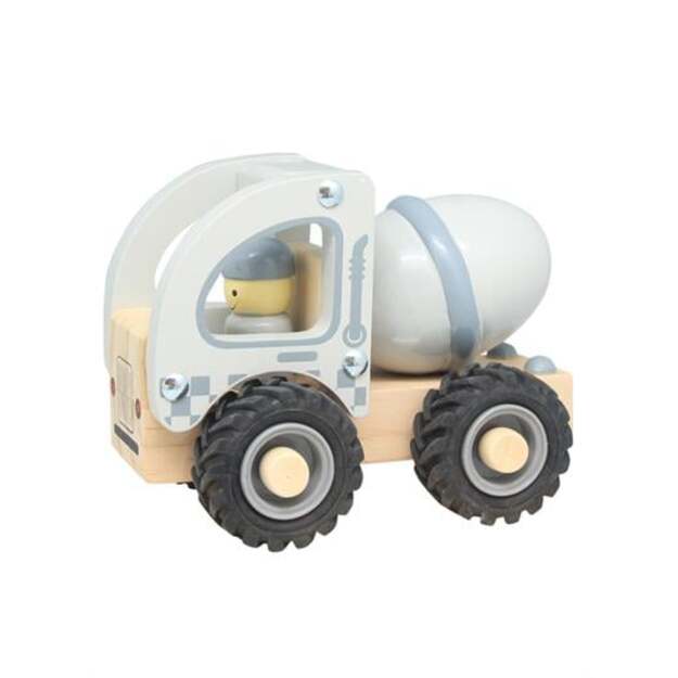 Magni - Wooden cement truck with rubber wheels (5593)