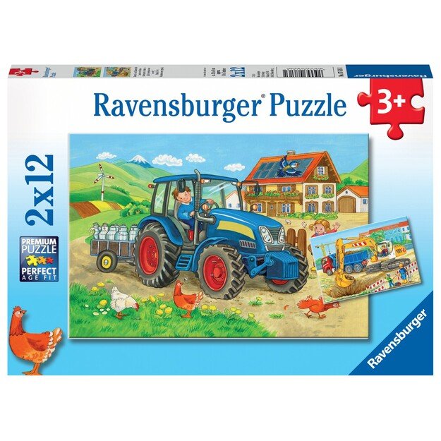 Ravensburger - Hard At Work 2x12p - 07616